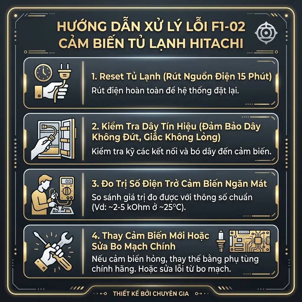 Sửa lỗi F1-02 cảm biến ngăn mát tủ lạnh Hitachi R-FVY510PGV0 1 Sửa lỗi F1-02 cảm biến ngăn mát tủ lạnh Hitachi R-FVY510PGV0
