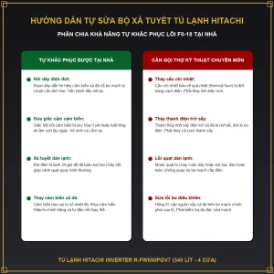 Cách tự sửa lỗi F0-18 bộ xả tuyết tủ lạnh Hitachi R-FW690PGV7